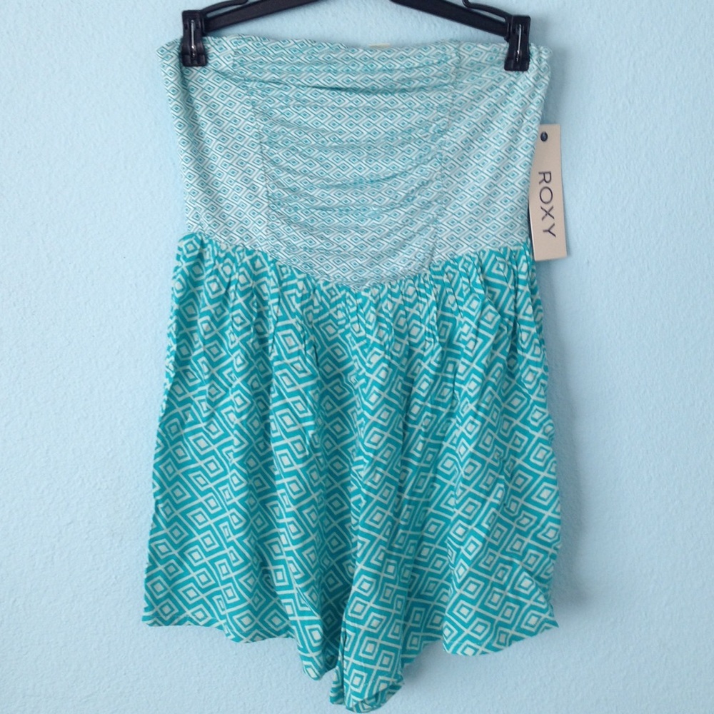 Blue boho tribal roxy romper